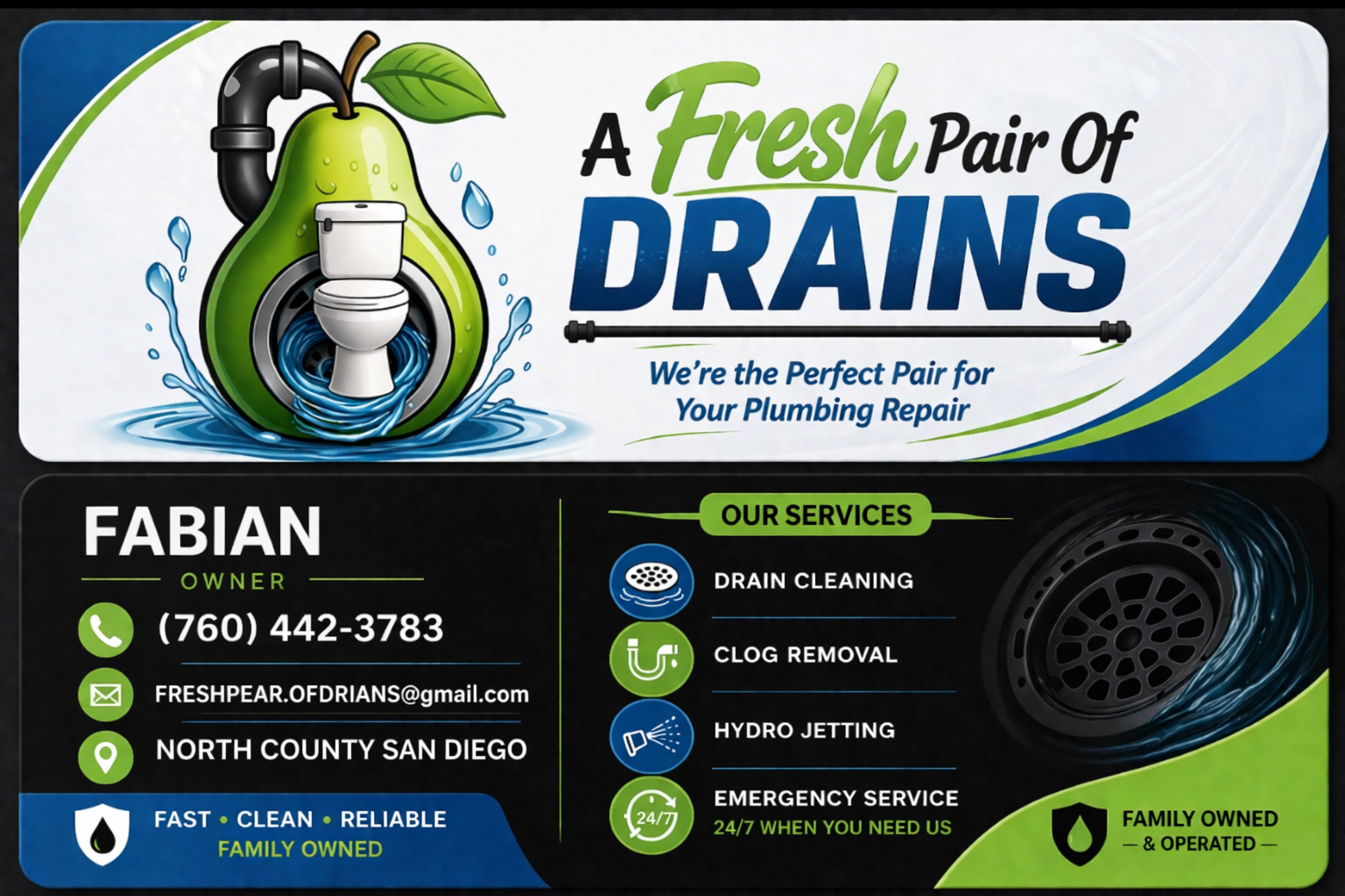A Fresh Pair of Drains Business Card